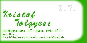 kristof tolgyesi business card